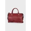 Red Leather Tote Bag