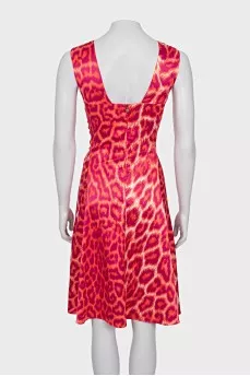 Animal print draped dress