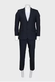 Men's wool suit with cropped trousers