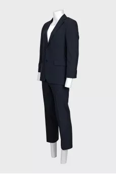 Men's wool suit with cropped trousers