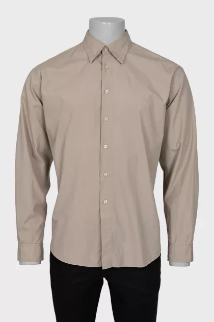 Men's straight shirt in brown