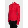 Red shirt decorated with ruffles