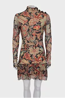Fitted dress with buttons