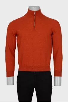 Men's wool sweater with zipper