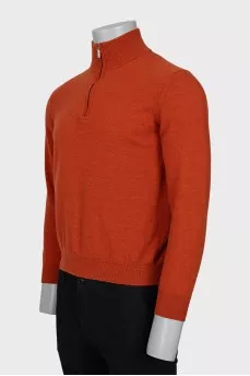 Men's wool sweater with zipper
