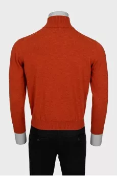 Men's wool sweater with zipper