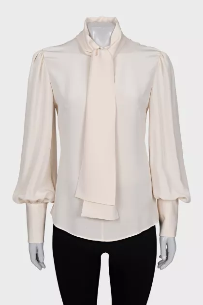 Silk V-neck blouse