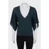 Silk blouse with wide sleeves