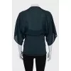 Silk blouse with wide sleeves