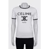 Straight T-shirt with brand logo