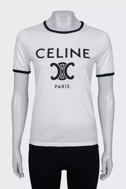 Straight T-shirt with brand logo