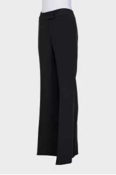 Black silk trousers with arrows