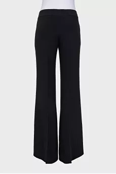 Black silk trousers with arrows