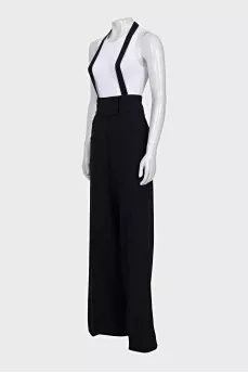 Wool trousers with suspenders