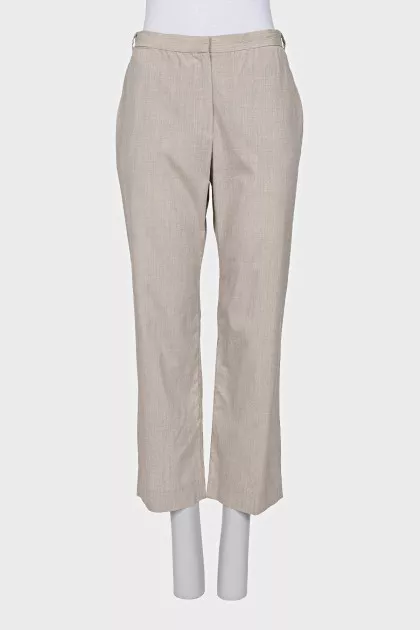 Straight cut mid-rise trousers