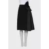 Silk skirt with pleated insert