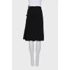 Silk skirt with pleated insert