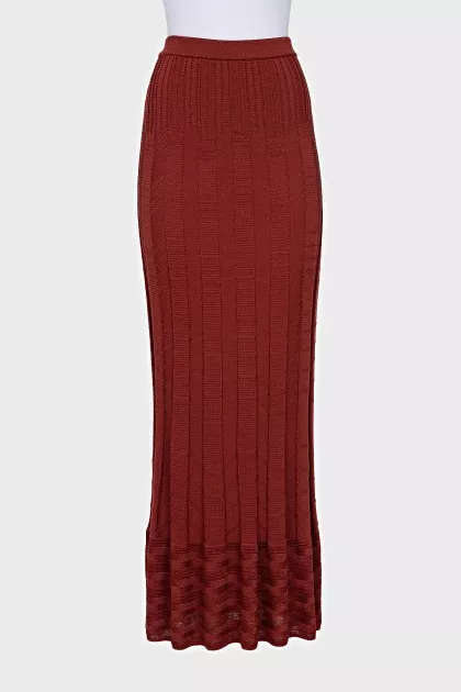 Ribbed knit skirt