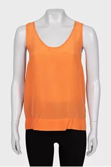 Straight-cut silk top