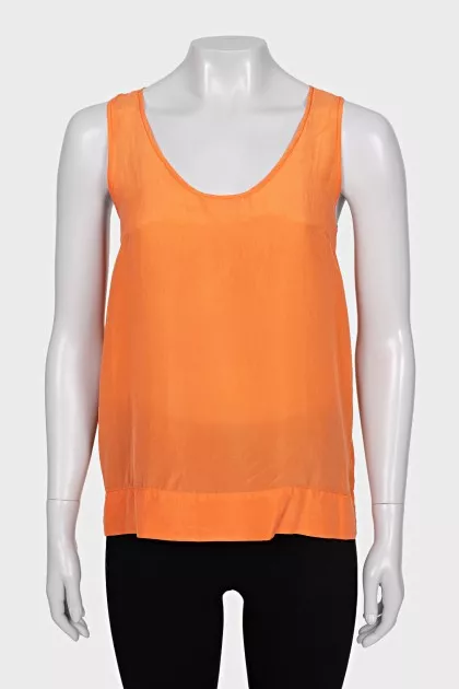 Straight-cut silk top