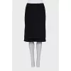 Fitted wool pencil skirt