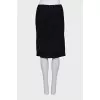 Fitted wool pencil skirt