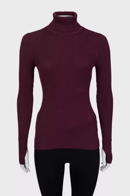 Burgundy wool turtleneck
