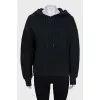 Dark blue hoodie with embroidery