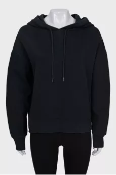 Dark blue hoodie with embroidery