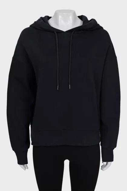 Dark blue hoodie with embroidery