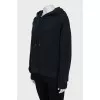 Dark blue hoodie with embroidery