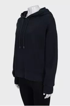 Dark blue hoodie with embroidery