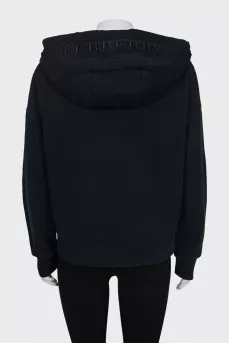Dark blue hoodie with embroidery