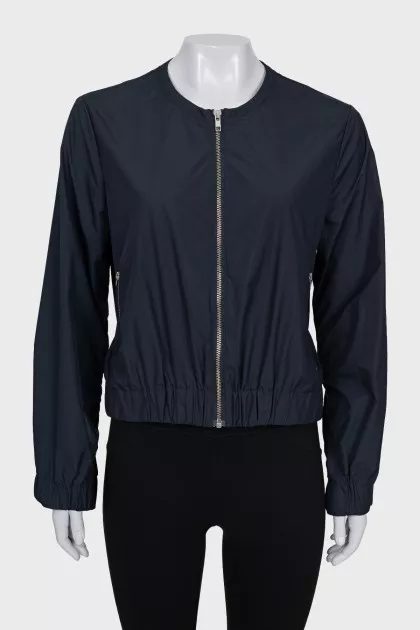 Cropped zip-up jacket with pockets