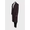 Straight cut wool coat with buttons