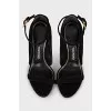 Suede sandals with mirror heels