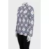 Straight cut blouse with a stand-up collar