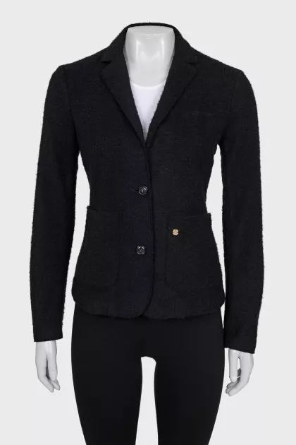Fitted button down jacket with pockets