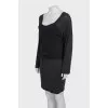 Deep v-neck long sleeve dress