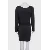 Deep v-neck long sleeve dress