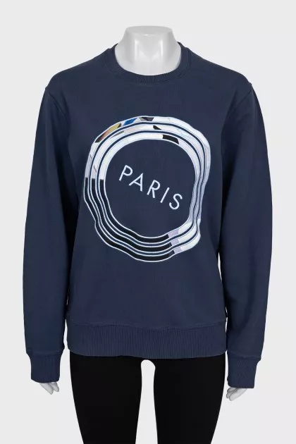 Straight sweatshirt with embroidery