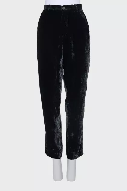 Men's black velour trousers