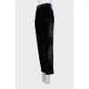Men's black velour trousers