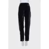 Men's black velour trousers