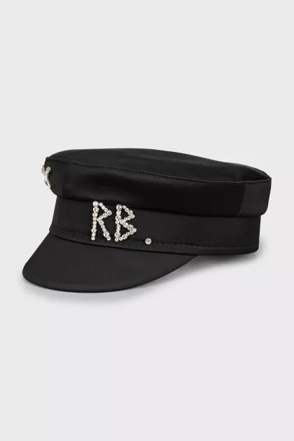 Satin cap with crystals
