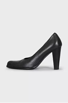 Leather wedge heel shoes