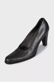 Leather wedge heel shoes