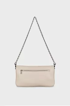 Leather crossbody bag with print