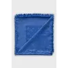 Blue scarf with signature pattern