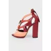 Closed heel block heel sandals